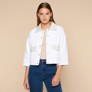 jean jacket with white