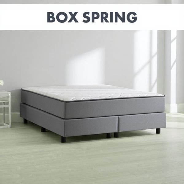 Amazon Basics Smart Box Spring Bed Base, 5-Inch Height Mattress Foundation, Tool-Free Easy Assembly, Metal Support, Full, 74" x 53"