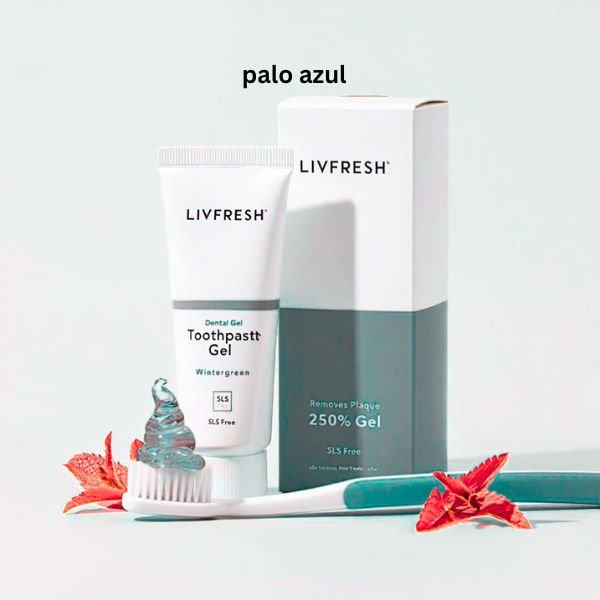 LIVFRESH Toothpaste Gel by Livionex – Clinically Proven to Remove Plaque 250% Better (Foaming Wintergreen & Blue)
