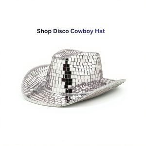 Shop Disco Cowboy Hat: Disco Ball Western Cowboy Hat – Silver Mirrored Sparkly Cowgirl Hat