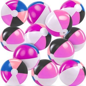 JOYIN 12-Pack 12" Rainbow Beach Balls – Bulk Inflatable Pool Toys