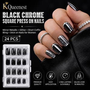 black chrome nails